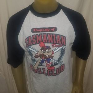 Vintage Looney Tunes Taz Baseball 1/2 Sleeve XL